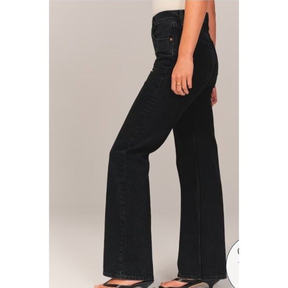 Abercrombie & Fitch Jeans Women Black The 90’s Relaxed Ultra High Rise Size 27 - Picture 3 of 13